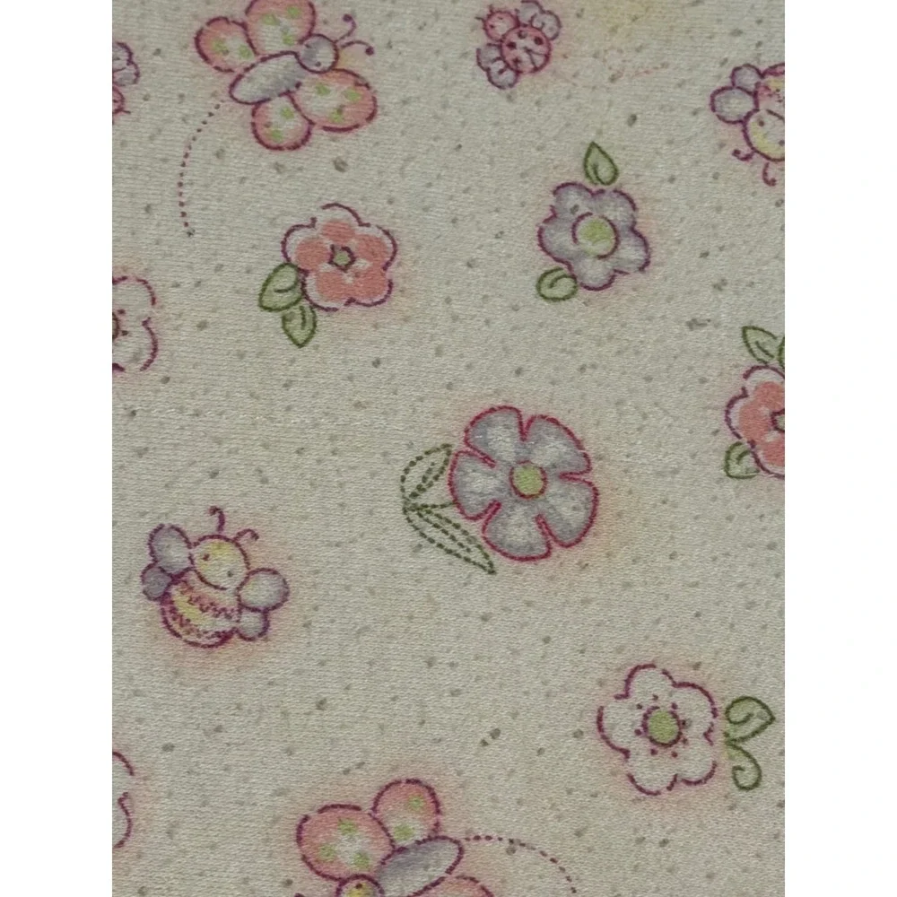 Baby Connection Pink Fleece Blanket Flower Butterfly Bee Gingham Trim BC3409G